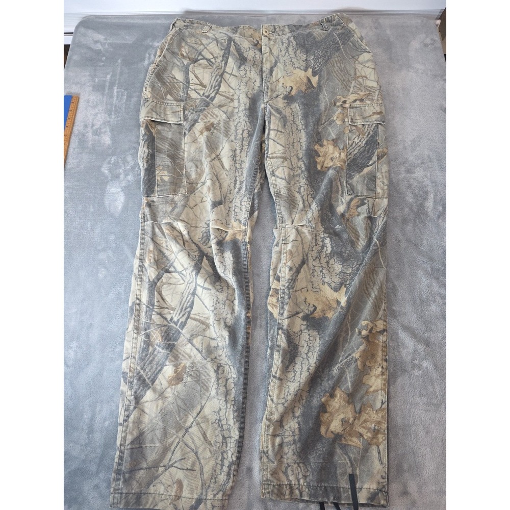 Vintage Rattler Brand Realtree Camo Cargo Pants 40x32 Adjustable Y2K 90s